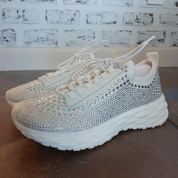 Steve Madden Shoes - Steve Madden White Crystal Sneakers Brand New